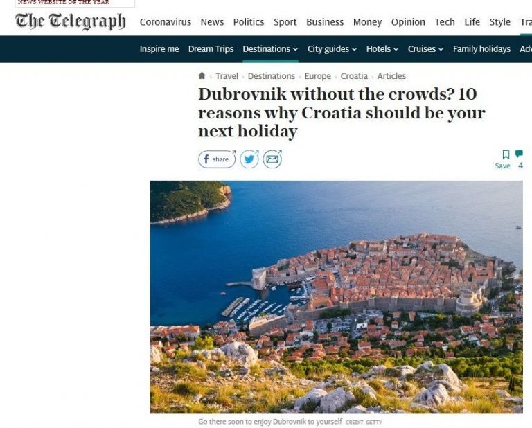 BRITANSKI THE TELEGRAPH navodi Dubrovnik kao izvrsnu priliku za posjetiti ga bez gužvi