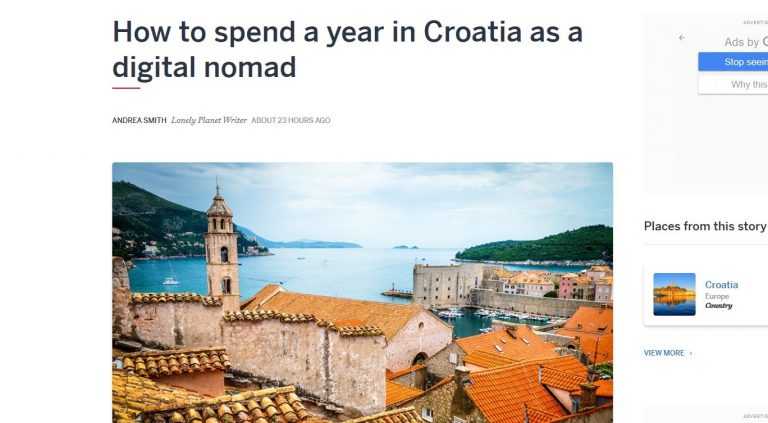 Lonely Planet uz sliku Dubrovnika piše o Hrvatskoj kao destinaciji za digitalne nomade