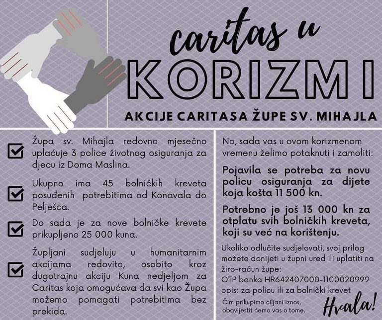 Župa sv. Mihajla ne zaboravlja na potrebite od Konavala do Pelješca – pomozite im i vi