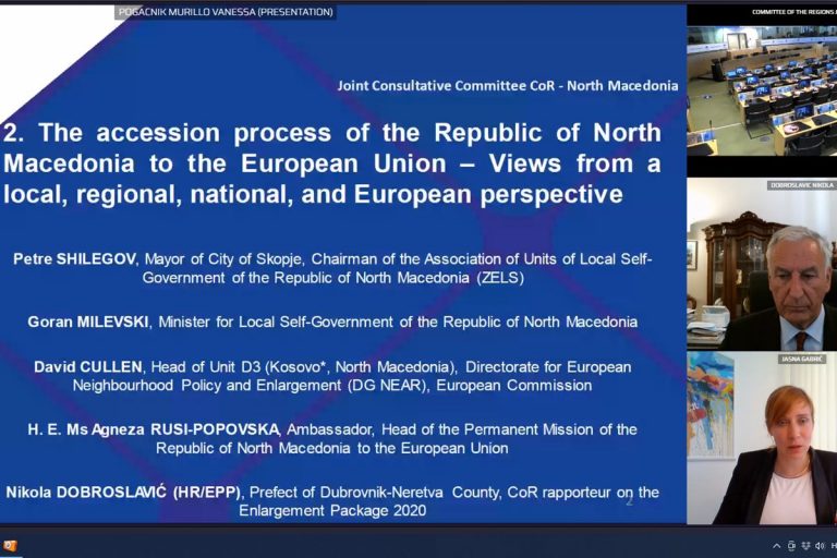 Župan Nikola Dobroslavić u ime Odbora regija izrazio podršku pristupnom procesu Sjeverne Makedonije EU