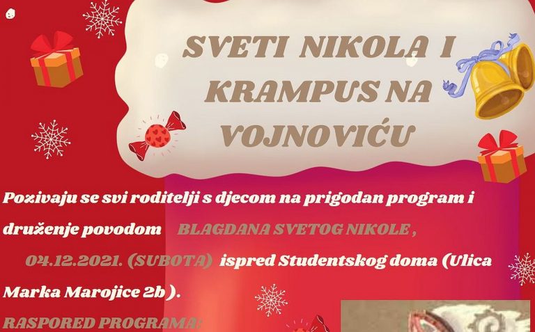 Program za najmlađe: sv. Nikola i Krampus u subotu ispred Studentskog doma