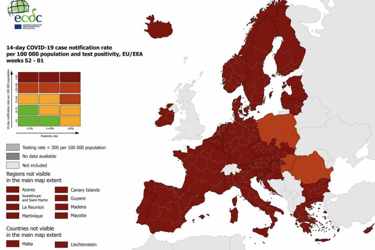 Hrvatska kao i skoro cijela Europa u tamnocrvenom