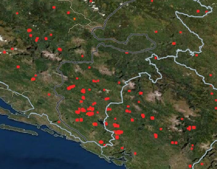 U zaleđu Dubrovnika aktivno je 10-ak požara, otuda dim nad Gradom