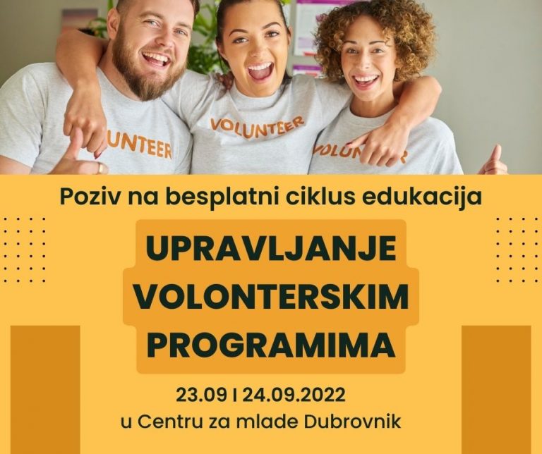 Kreće besplatni edukacijski ciklus “Upravljanje volonterskim programima”