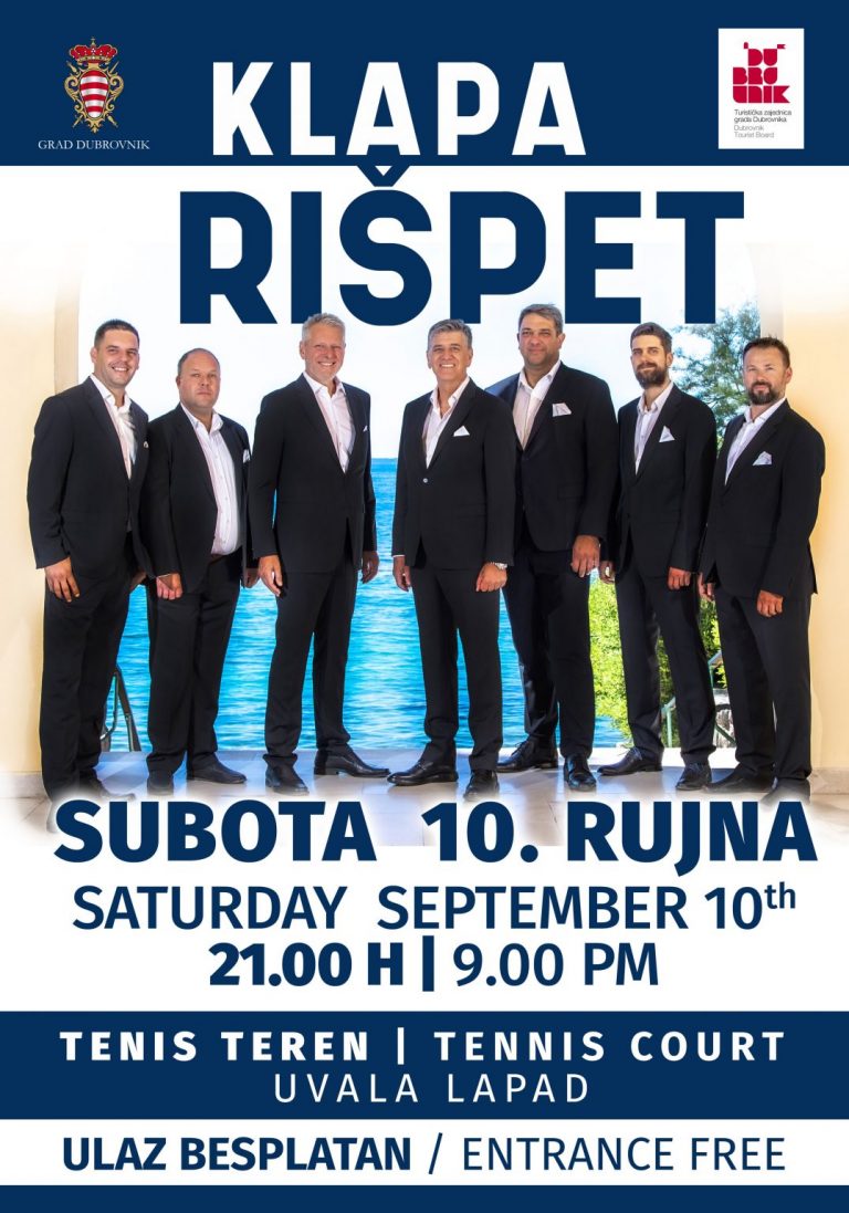 Klapa Rišpet u subotu u Uvali Lapad