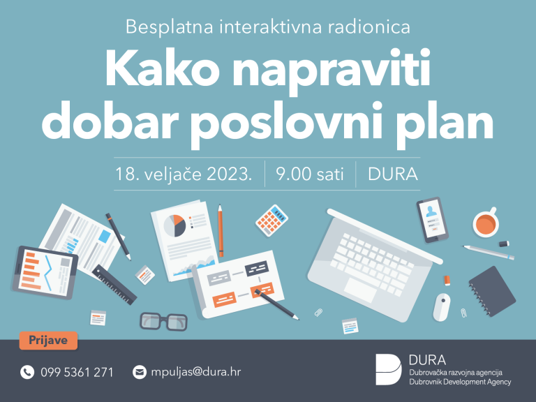 BESPLATNA RADIONICA Kako izraditi dobar poslovni plan