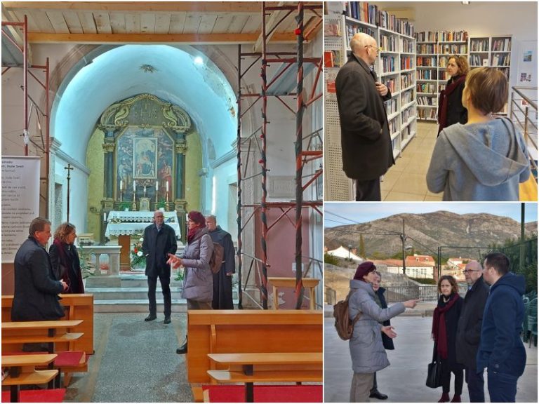 Ministrica Nina Obuljen Koržinek s načelnikom Lasićem obišla Samostan Gospe od Snijega, Ljetno kino i biblioteku u Cavtatu