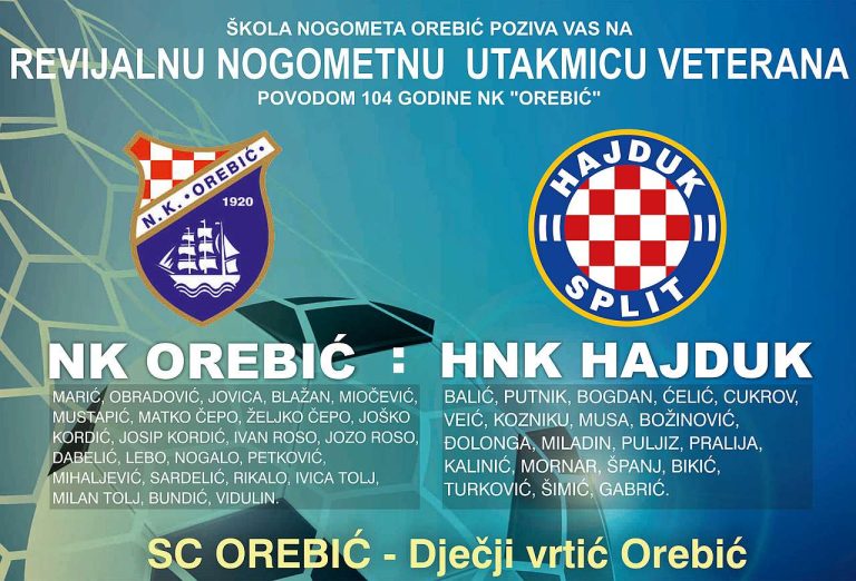 Revijalna utakmica veterana splitskog Hajduka i NK Orebić