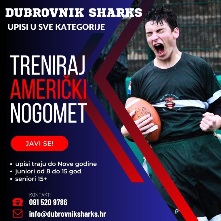 Klub američkog nogometa Dubrovnik Sharks kreće s upisima novih članova