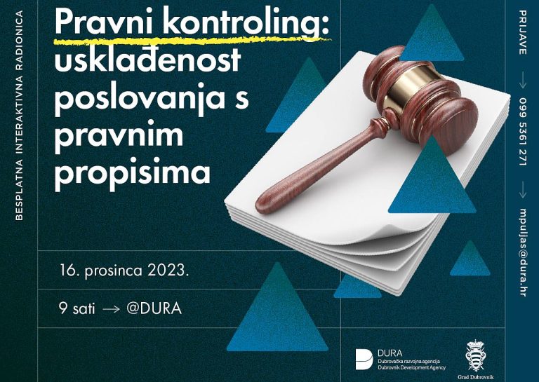 Besplatna radionica „Pravni kontroling – usklađenost poslovanja s pravnim propisima“