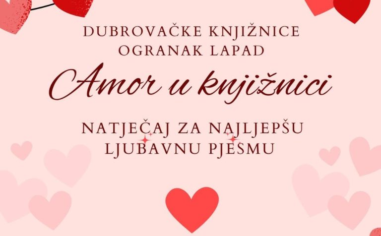 AMOR U KNJIŽNICI Natječaj za najljepšu ljubavnu pjesmu