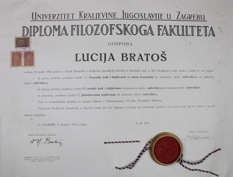 Lucija Bratoš, prva Konavoka s diplomom zagrebačkog Filozofskog fakulteta