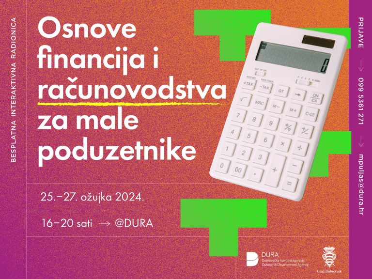 BESPLATNA RADIONICA Naučite sve o osnovama financija i računovodstva za male poduzetnike