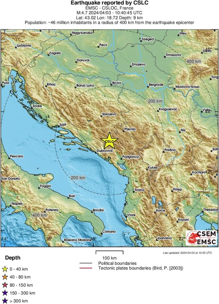 Potres jačine 4.7 opet s epicentrom pokraj Nikšića