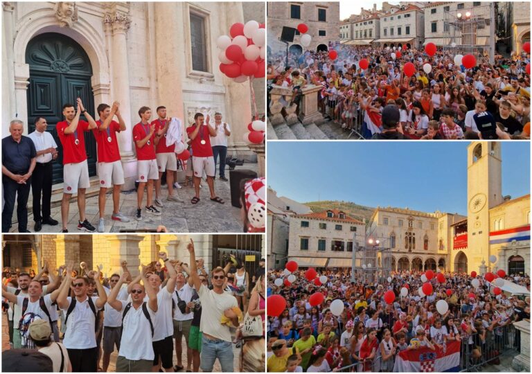 FOTO: Doček srebrenih olimpijaca ispred sv. Vlaha – Oni su ponos Dubrovnika!