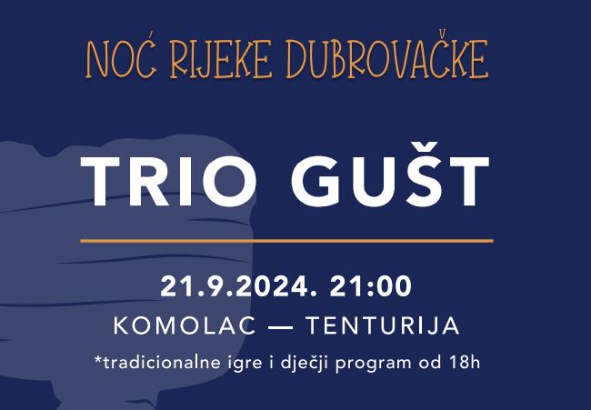 Noć Rijeke dubrovačke u subotu uz Trio Gušt