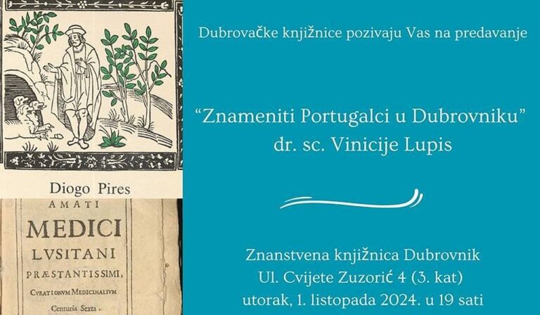 U SKLOPU DANA EUROPSKE BAŠTINE Predavanje Vinicija Lupisa o znamenitim Portugalcima u Dubrovniku