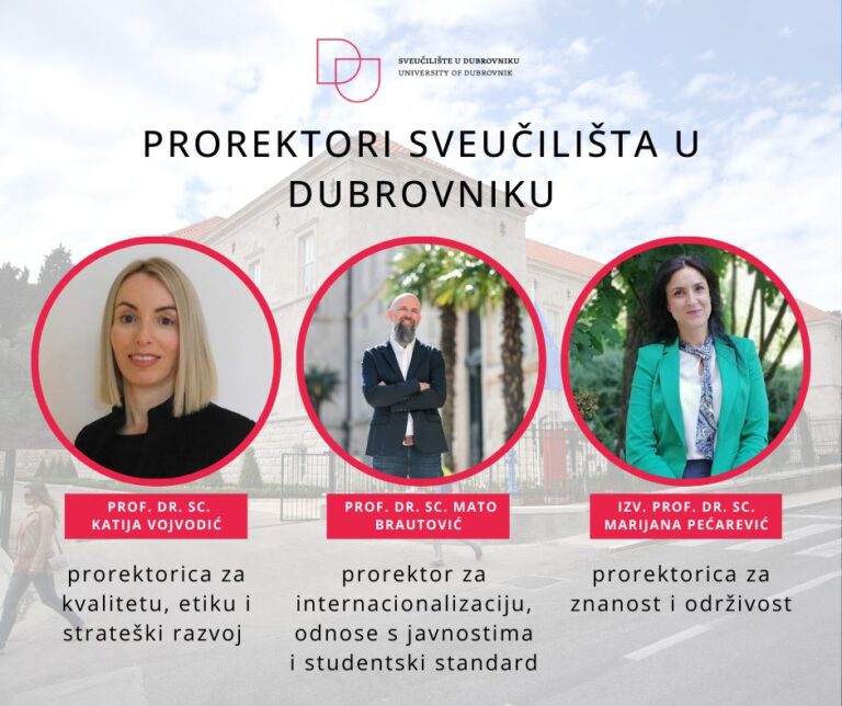 Novi prorektori dubrovačkog sveučilišta su Katija Vojvodić, Marijana Pećarević i Mato Brautović 