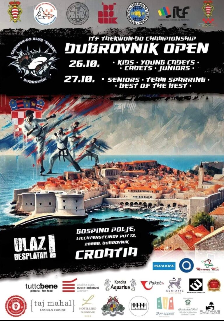 Pred nama je Dubrovnik Open, 600 natjecatelja iz sedam zemalja stiže u Grad