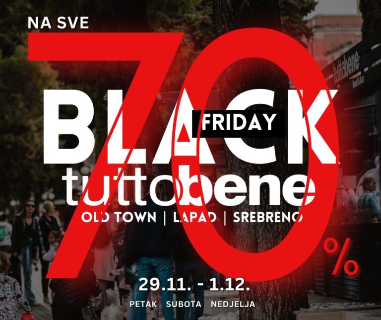 Tradicionalnih 70% na sve u TuttoBene – BLACK FRIDAY vikend