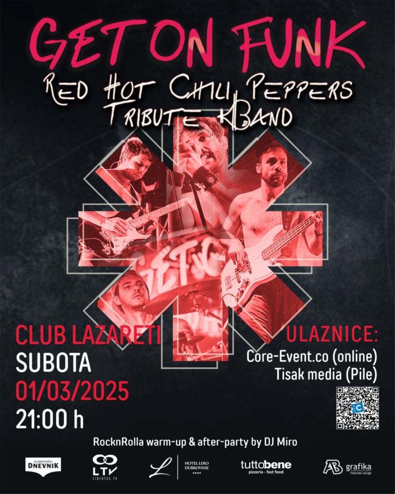 GET ON FUNK Tribute to Red Hot Chili Peppers večeras u Lazaretim!